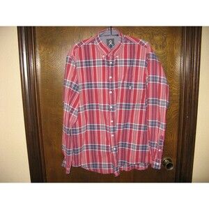 Mens Cinch Red Plaid LS Western Cowboy Casual Button Down Shirt Size M